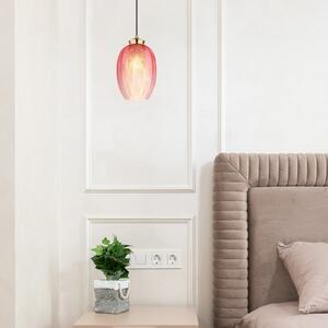 Globo Lampă suspendată Jessica, Ø 18 cm, roșu, sticlă, reglabil, Roșu, Camera de zi / sufragerie, Sticlă