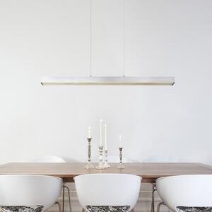 Globo Lampă suspendată LED Ethan, culoare aluminiu, metal, 150 cm, extensibilă, reglabil, Metalic, Camera de zi / sufragerie, Aluminiu, Modern