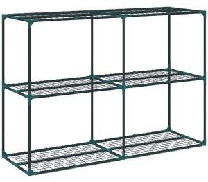Outsunny Suport Vertical pentru Plante cu 3 Niveluri din Oțel și Plastic, Suport Ghivece pentru Interior și Exterior, Grădină, Balcon, 143x48x100 cm, Verde Închis | Aosom Romania
