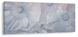 Tablou - Flori albastre pe perete (120x50 cm)