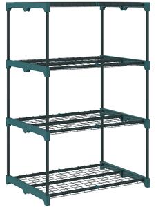 Outsunny Suport Vertical pentru Plante cu 4 Niveluri din Oțel și Plastic, Suport pentru Ghivece de Interior și Exterior, Grădină, Balcon, 67x49x105 cm, Verde Închis | Aosom Romania