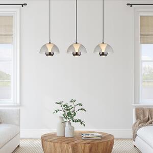 Globo Arus Lampă suspendată LED, gri fum, lungime 68 cm, plastic, Gri, Camera de zi / sufragerie, Plastic