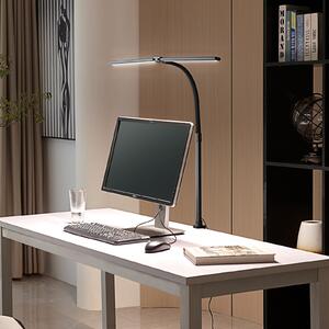 Lindby Lampa cu clemă LED Nilay, înălțime 97,5 cm, CCT, birou la domiciliu, reglabil, Negru, Studiu / Birou, Metal, Modern