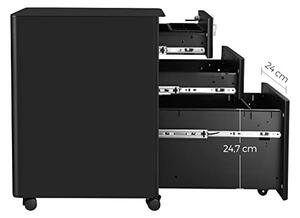 RollBox metalic -Black30 – casetiera metalica de birou -3 sertare