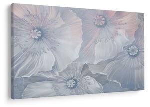 Tablou - Flori albastre pe perete (90x60 cm)
