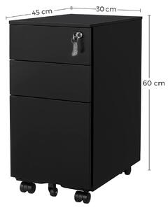 RollBox metalic -Black31 – casetiera metalica de birou -3 sertare model Drept