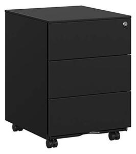 RollBox metalic Black 39/55 – casetiera metalica de birou -3 sertare -39 cm latime 55 inaltime