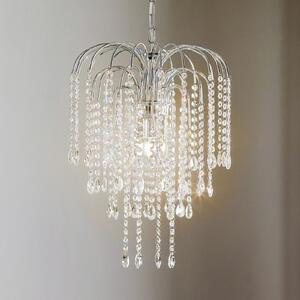 Lampă suspendată Pioggia cu ploaie de cristal Ø40cm crom