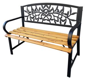 Bancă de grădină Rita (negru + lemn natural). Promo -19%. 1088099