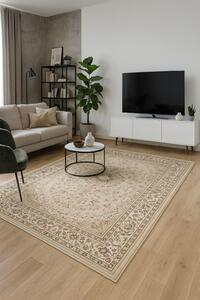 Covor Clasic Sufragerie Dormitor, Model Lotos 1555 110, Crem Bej 80x200