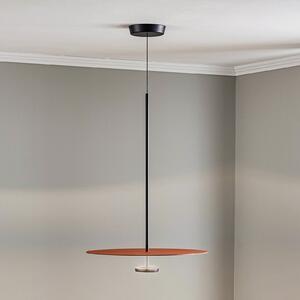 Vibia Lampă suspendată LED Flat 1 bec. Ø 55cm teracotă, reglabil, Portocaliu, Camera de zi / sufragerie, Metal, Modern