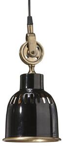 PR Home Cleveland lampă susp. 14 cm negru/alamă, reglabil, Negru, Camera de zi / sufragerie, Metal, Design industrial