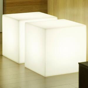 Newgarden Cuby cub decorativ de lumină înălțime 32cm, Alb, Plastic, Modern