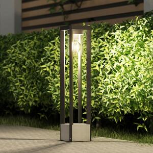 Lucande Kalisa bornă luminoasă, E27, IP44, 70 cm, gri, metal