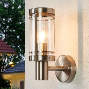 Lindby Lampă de exterior Djori, culoare aluminiu, oțel inoxidabil, E27, reglabil, Metalic, Oțel inoxidabil, Modern