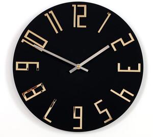 Ceas de perete modern SLIM negru mat