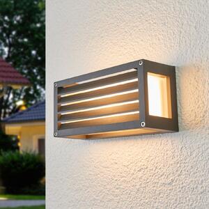 Lucande Lampa de exterior Aurelien, antracit, 12 cm, cu dungi, reglabil, Negru, Metal, Modern