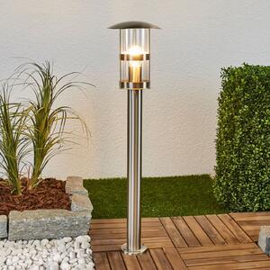 Lindby Bornă luminoasă Noemi, gri, oțel inoxidabil, 80 cm, IP44, reglabil, Metalic, Metal, Modern