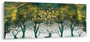 Tablou - Căprioare în pădurea verde (120x50 cm)