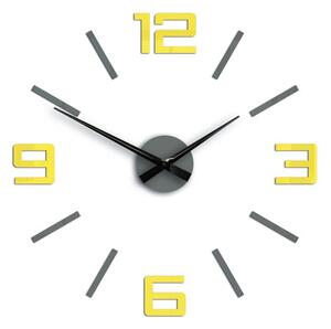 Ceasuri de perete SILVER XL GREY-YELLOW