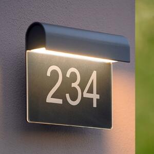 Lucide Thesi LED cu LED-uri pentru numărul casei, negru, Negru, Metal, Modern