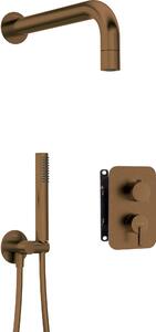 Deante Box, set de duș încastrat cu corp BOX și cap de ploaie mic, bronz periat, BXYZCQSM