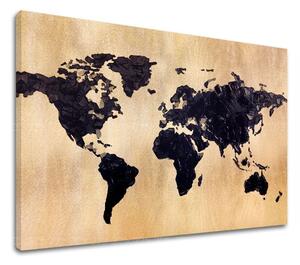 Golden touch pe pânză Lumea în aur 60x90 cm