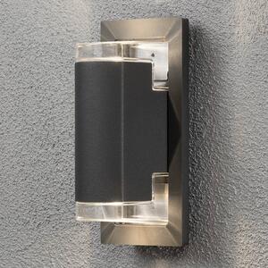 Konstsmide Lampă de perete pentru exterior Potenza, Up & Down, antracit, reglabil, Negru, Metal, Modern