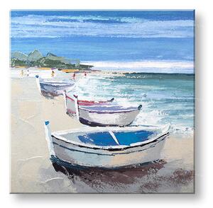 Pictat Tablou de perete BOATS 1 parte 70x70 cm - 70×70 cm / Clasic 2 cm