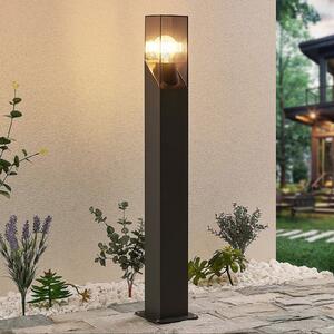 Lucande Bornă luminoasă Fiola, 80 cm, antracit, IP54, reglabil, Negru, Metal, Modern