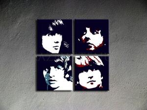 Tablou POP ART pictat manual BEATLES 100x100 cm