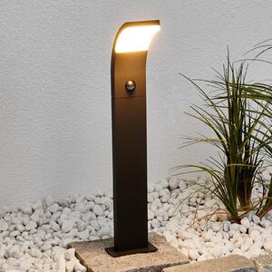 Lucande Timm bornă luminoasă LED, senzor, 60 cm, antracit, IP54