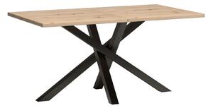 KONDELA Masă extensibilă dining, stejar artisan / neagră, 160-260x90x75 cm, KOLI