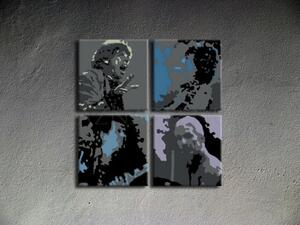Tablou POP ART pictat manual ROLLING STONES 80x80 cm
