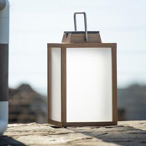 Tradition din lemn de tec cu LED-uri lanternă solară Înălțime 40 cm