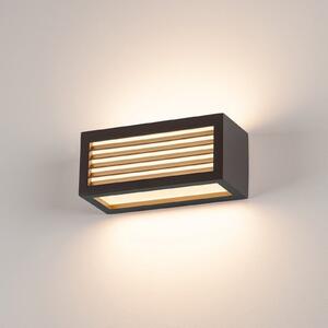 SLV Box L E27 lampă de perete pentru exterior, antracit, Negru, Metal, Modern