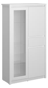KONDELA Vitrină joasă 2D1W1S, albă, ERODIN