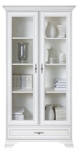 Vitrina IDENTO, alb, PAL/sticla, 100x44x198 cm