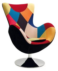 Fotoliu BUTTERFLY, multicolor/crom, stofa/otel, 76x75x95 cm
