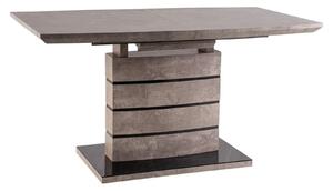 Masa extensibila LEONARDO, gri beton/negru, 140/180x80x76 cm