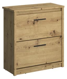 KONDELA Dulap pentru pantofi 2K, stejar Artisan, AIRON