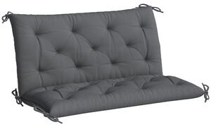 Outsunny Pernă de Grădină Modernă pentru Ședere în Exterior cu 6 Curele, Pernă Căptușită din Bumbac și Poliester, pentru Canapele Balanțe Bănci, 100x98x8 cm, Gri Închis | Aosom Romania