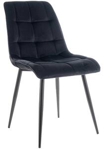 Scaun CHIC, negru, stofa catifelata/metal, 50x43x88 cm