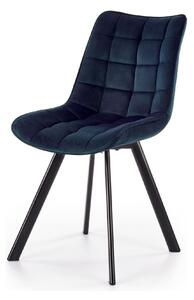 Scaun K332, albastru inchis/negru, stofa catifelata/metal, 46X61X84 CM
