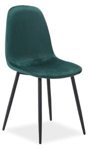 Scaun FOX, verde/negru, stofa catifelata/metal, 44x39x86 cm