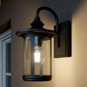 Lindby lumina de perete în aer liber Zayn, negru, sticlă, înălțime 33cm, IP23