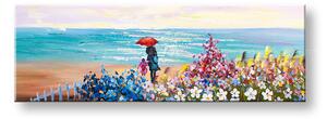 Tablou pictat manual PLAJĂ 1 parte - 120x40 cm - 120×40 cm / Clasic 2 cm