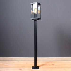 Eco-Light Lampă de trotuar Karo cu senzor crepuscular, Negru, Metal, Modern, Felinar