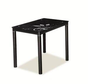 Masa DAMAR, negru, sticla securizata/metal, 80x60x75 cm