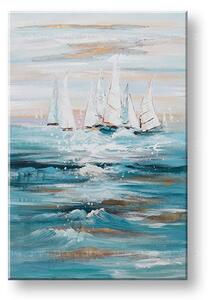 Tablou pictat manual BOATS 1 parte - 90x60 cm - 90×60 cm / Klasický 2 cm